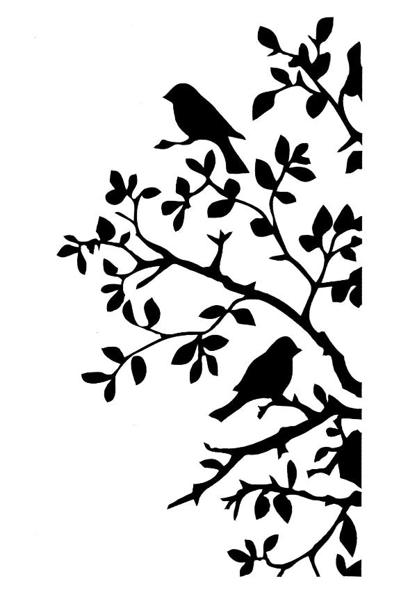 Schablone Posh Birds and Bendy Branches 21 x 30cm